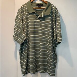 Daniel Cremieux Olive Striped Polo Shirt